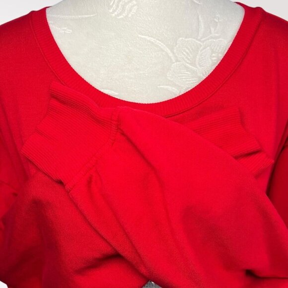 Tahari Sequin Penguin Sweatshirt Red Meduim - Picture 9 of 11